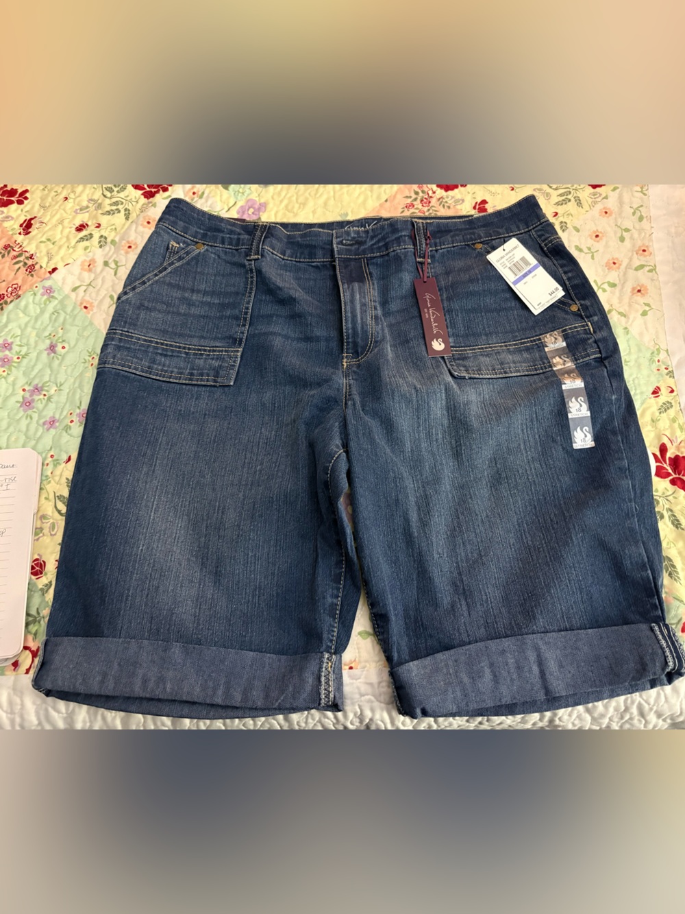 Gloria Vanderbilt Dark Blue Women's Denim Bermuda Shorts